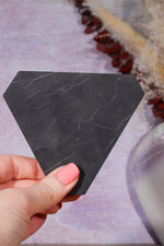 Shungite Triangle Charging Plate 8.7cm, Russia Slices Tali & Loz Crystals