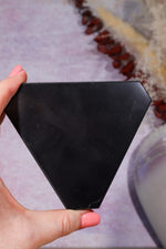 Shungite Triangle Charging Plate 8.7cm, Russia Slices Tali & Loz Crystals