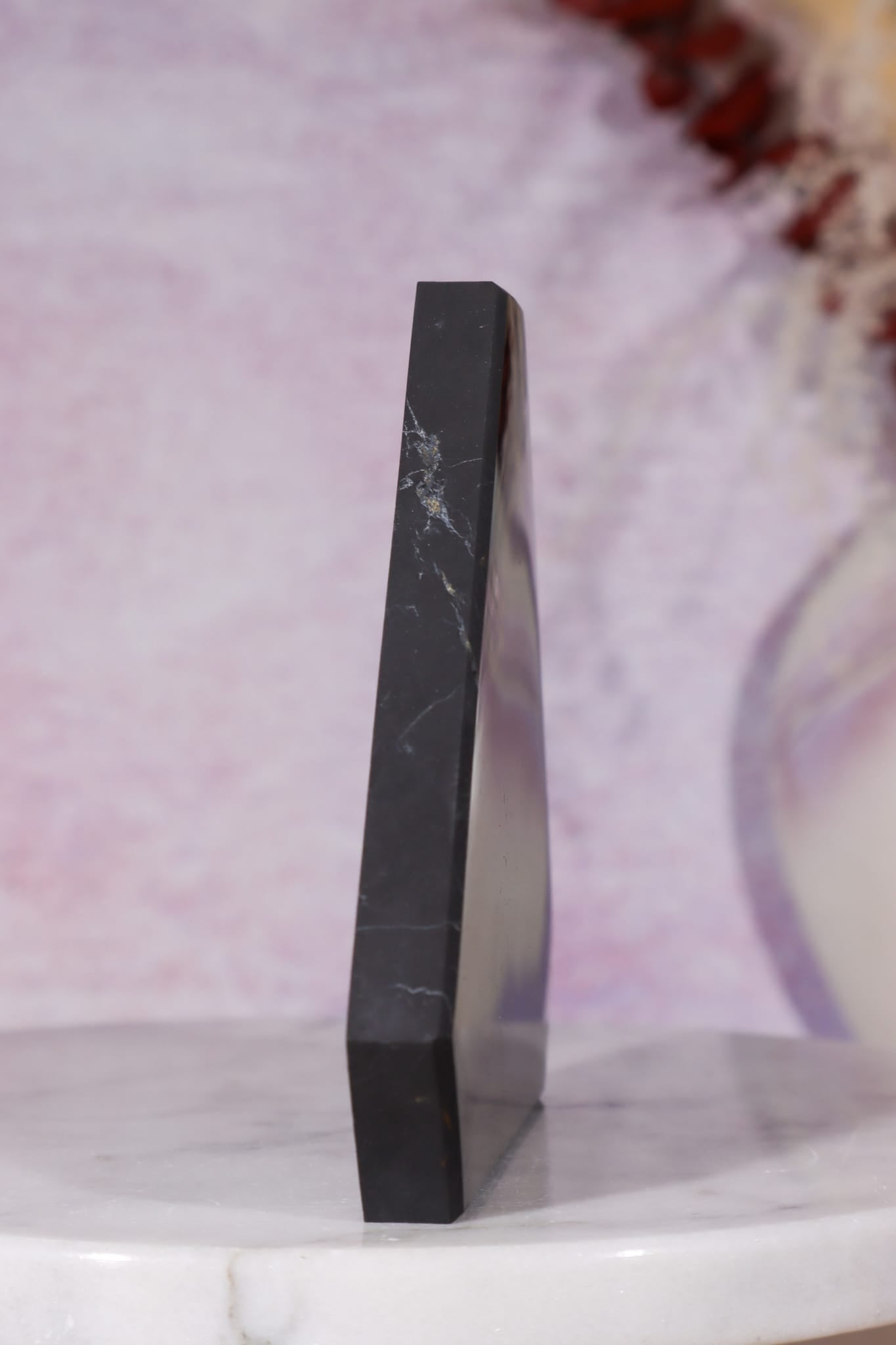 Shungite Triangle Charging Plate 8.7cm, Russia Slices Tali & Loz Crystals