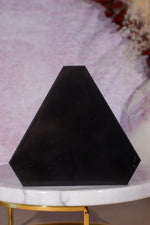 Shungite Triangle Charging Plate 8.7cm, Russia Slices Tali & Loz Crystals