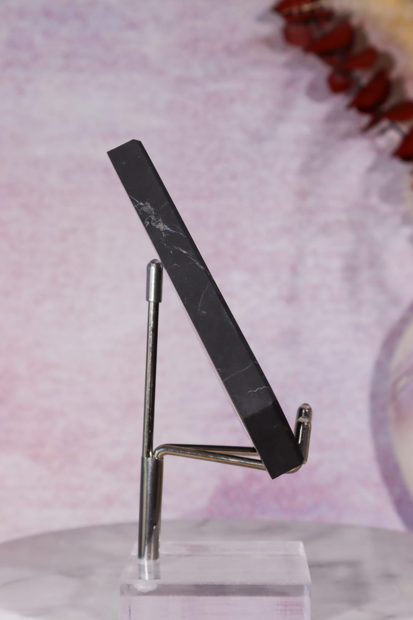 Shungite Triangle Charging Plate 8.7cm, Russia Slices Tali & Loz Crystals