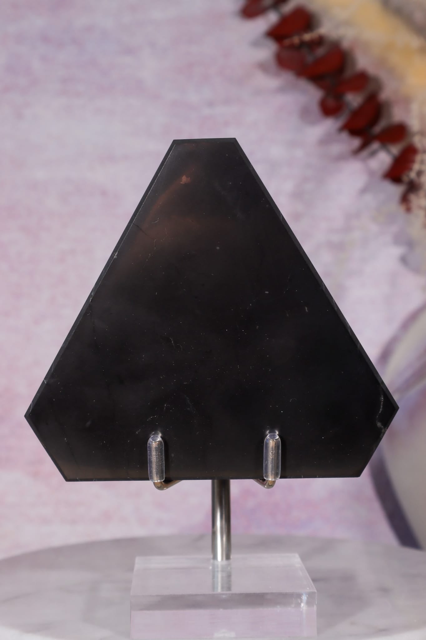 Shungite Triangle Charging Plate 8.7cm, Russia Slices Tali & Loz Crystals