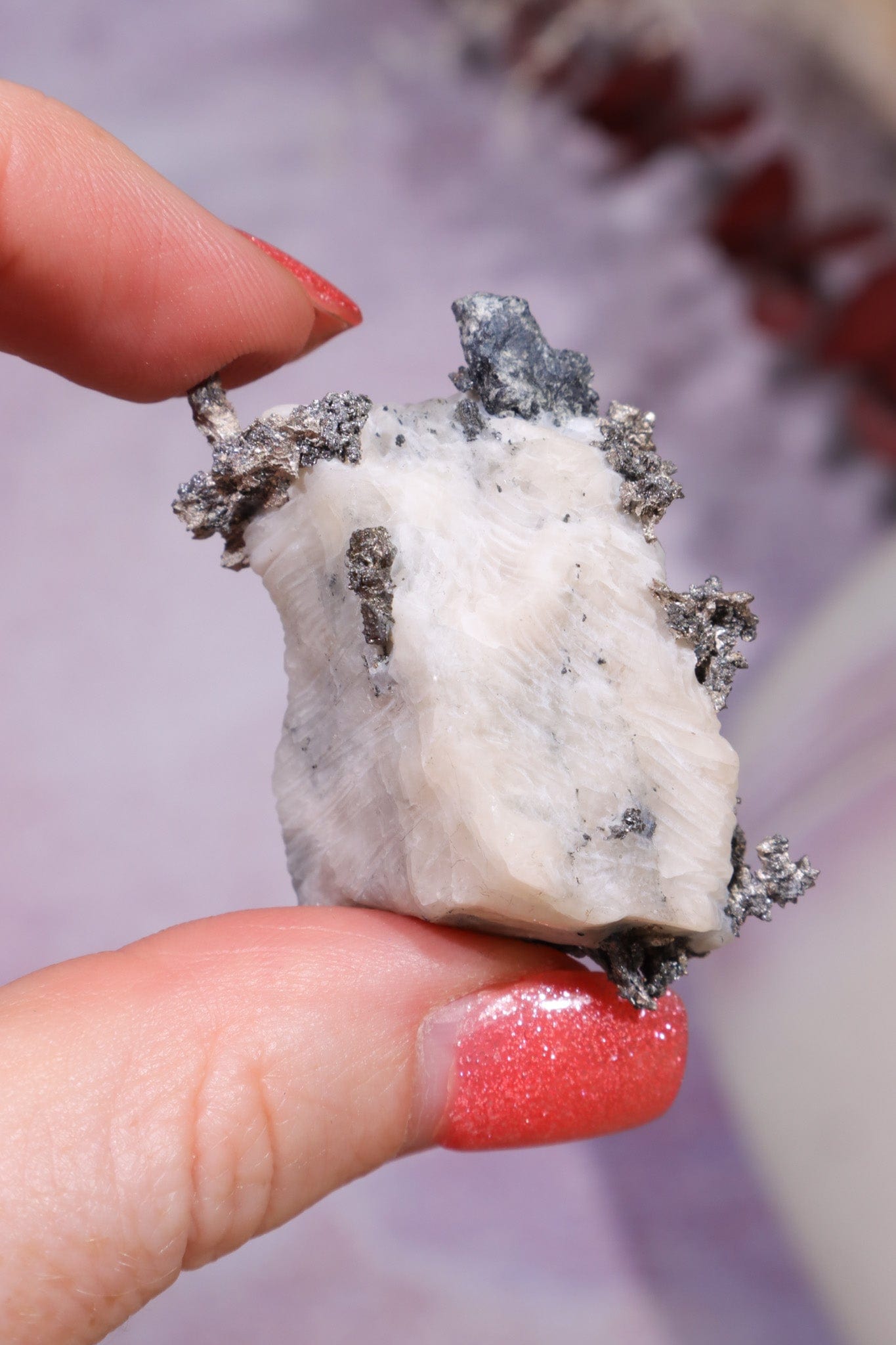 Silver on Calcite Specimen 26.70gr, Sold as Seen Specimen Tali & Loz Crystals