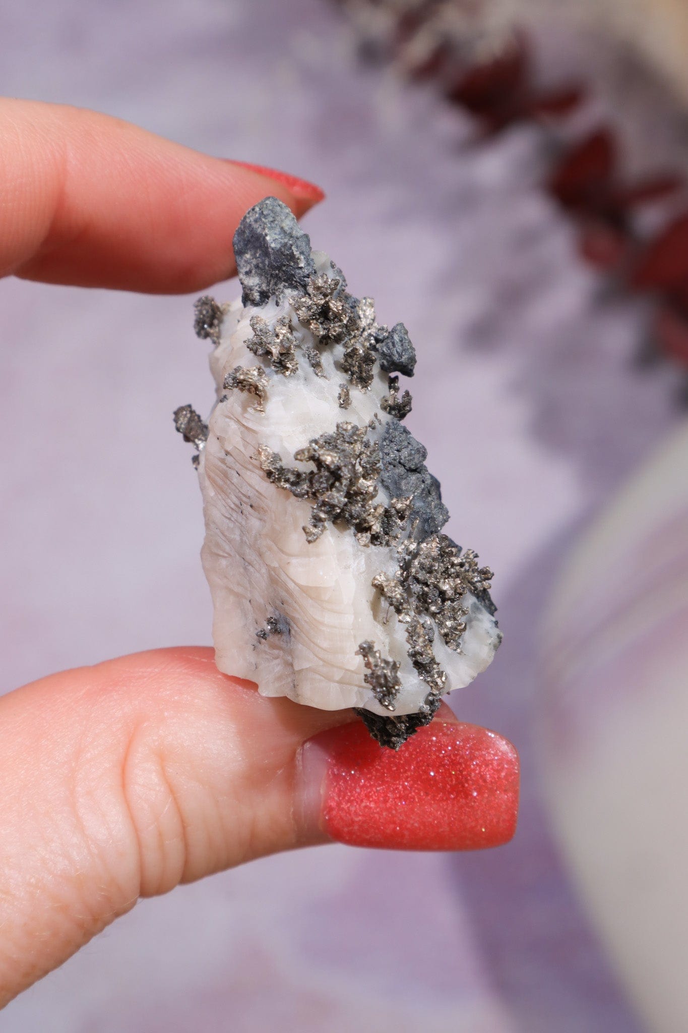 Silver on Calcite Specimen 26.70gr, Sold as Seen Specimen Tali & Loz Crystals