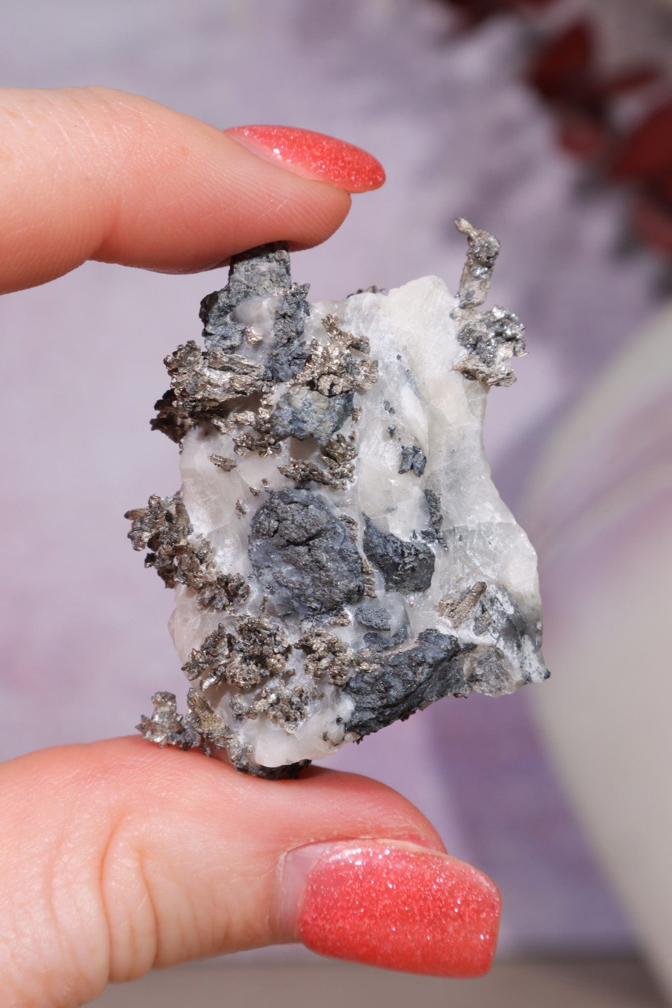 Silver on Calcite Specimen 26.70gr, Sold as Seen Specimen Tali & Loz Crystals