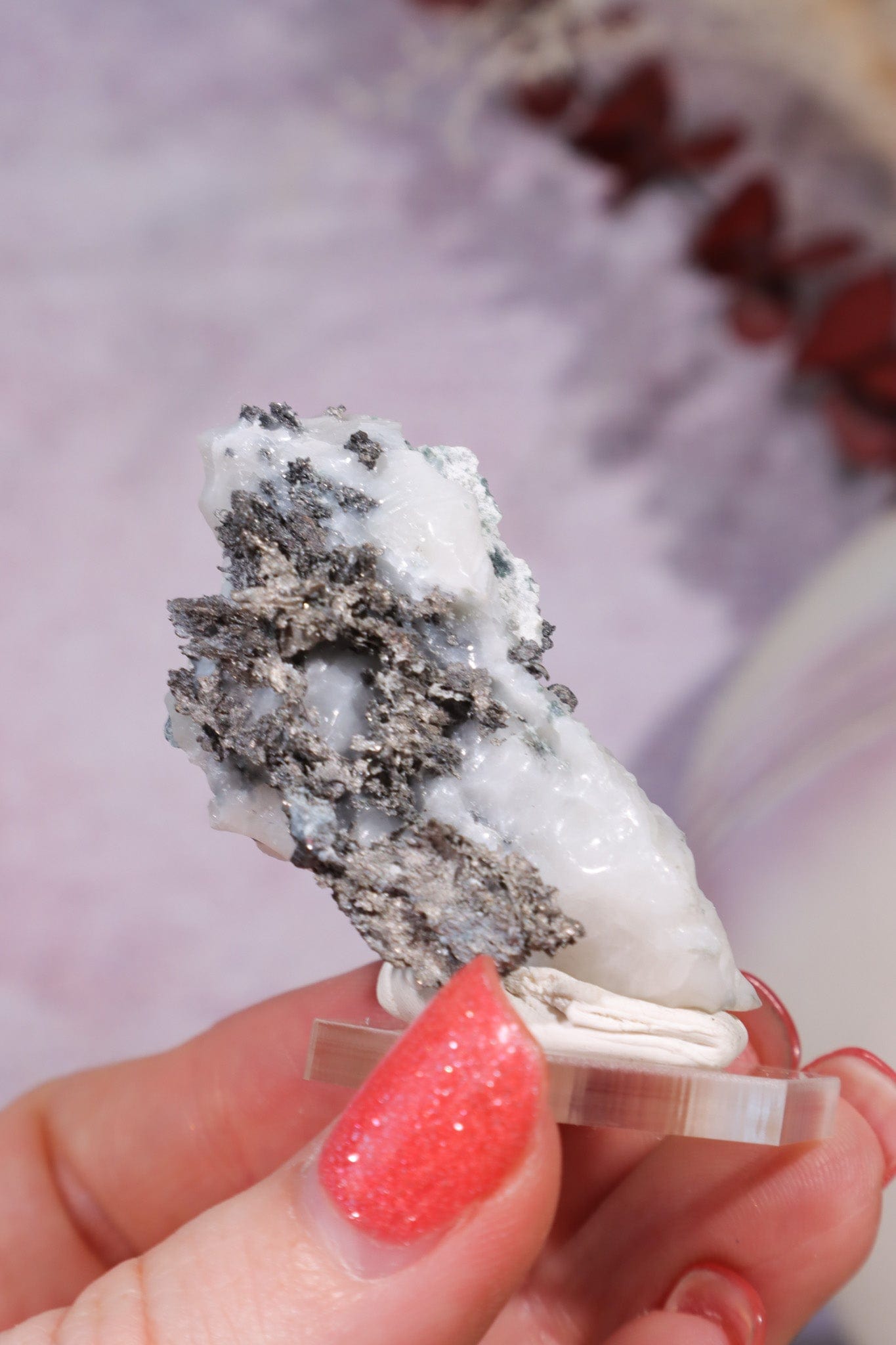 Silver on Calcite Specimen 27.90gr, Sold as Seen Specimen Tali & Loz Crystals