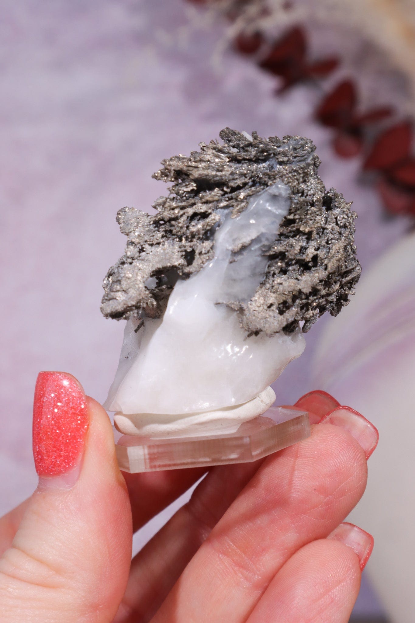 Silver on Calcite Specimen, Sold as Seen Specimen Tali & Loz Crystals