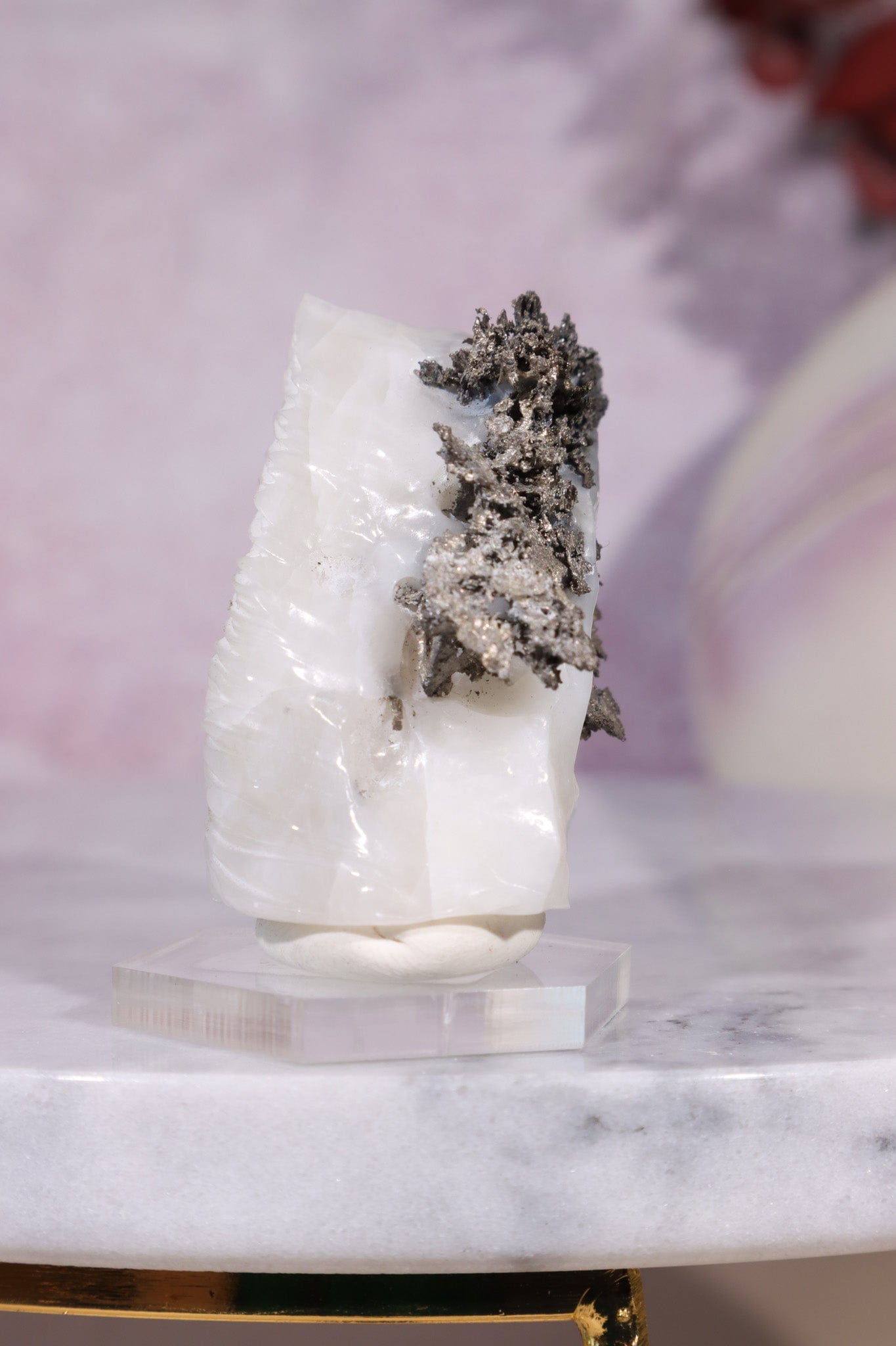 Silver on Calcite Specimen, Sold as Seen Specimen Tali & Loz Crystals