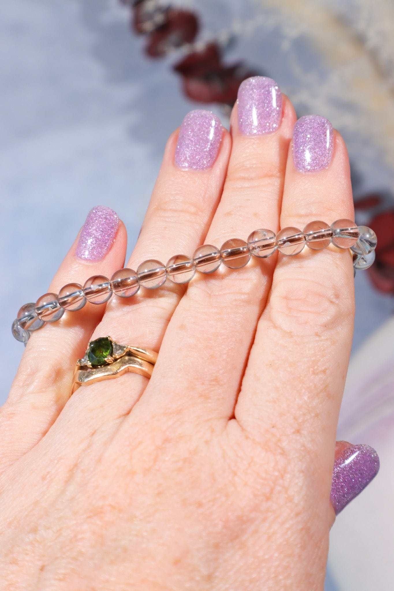 Smokey Quartz Beaded Bracelet (Bead Size 0.6cm) Bracelets Tali & Loz Crystals