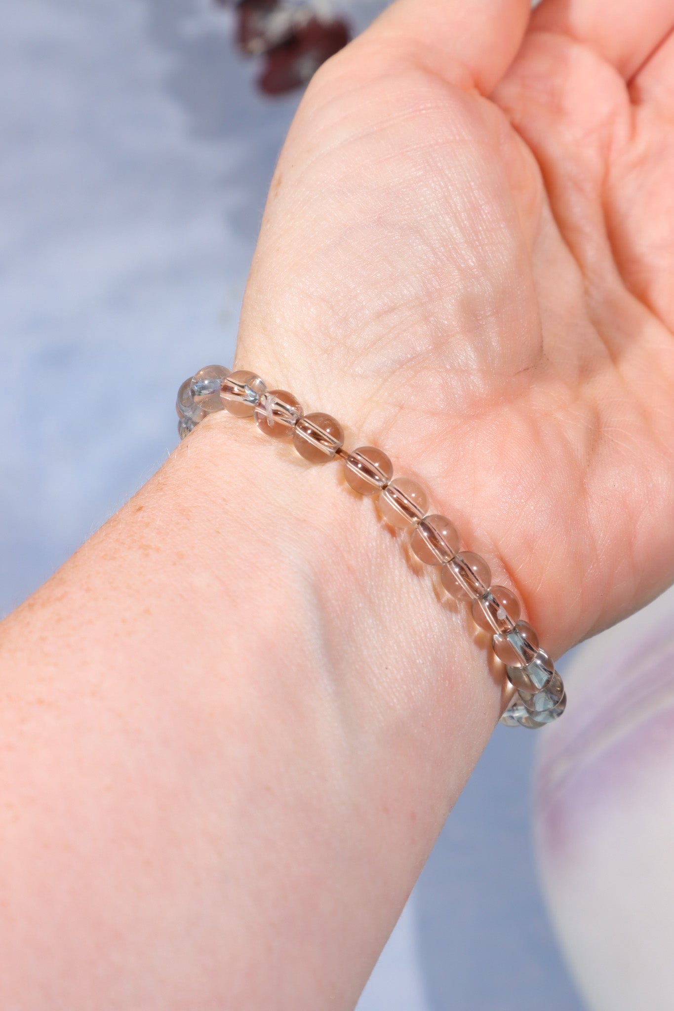 Smokey Quartz Beaded Bracelet (Bead Size 0.6cm) Bracelets Tali & Loz Crystals