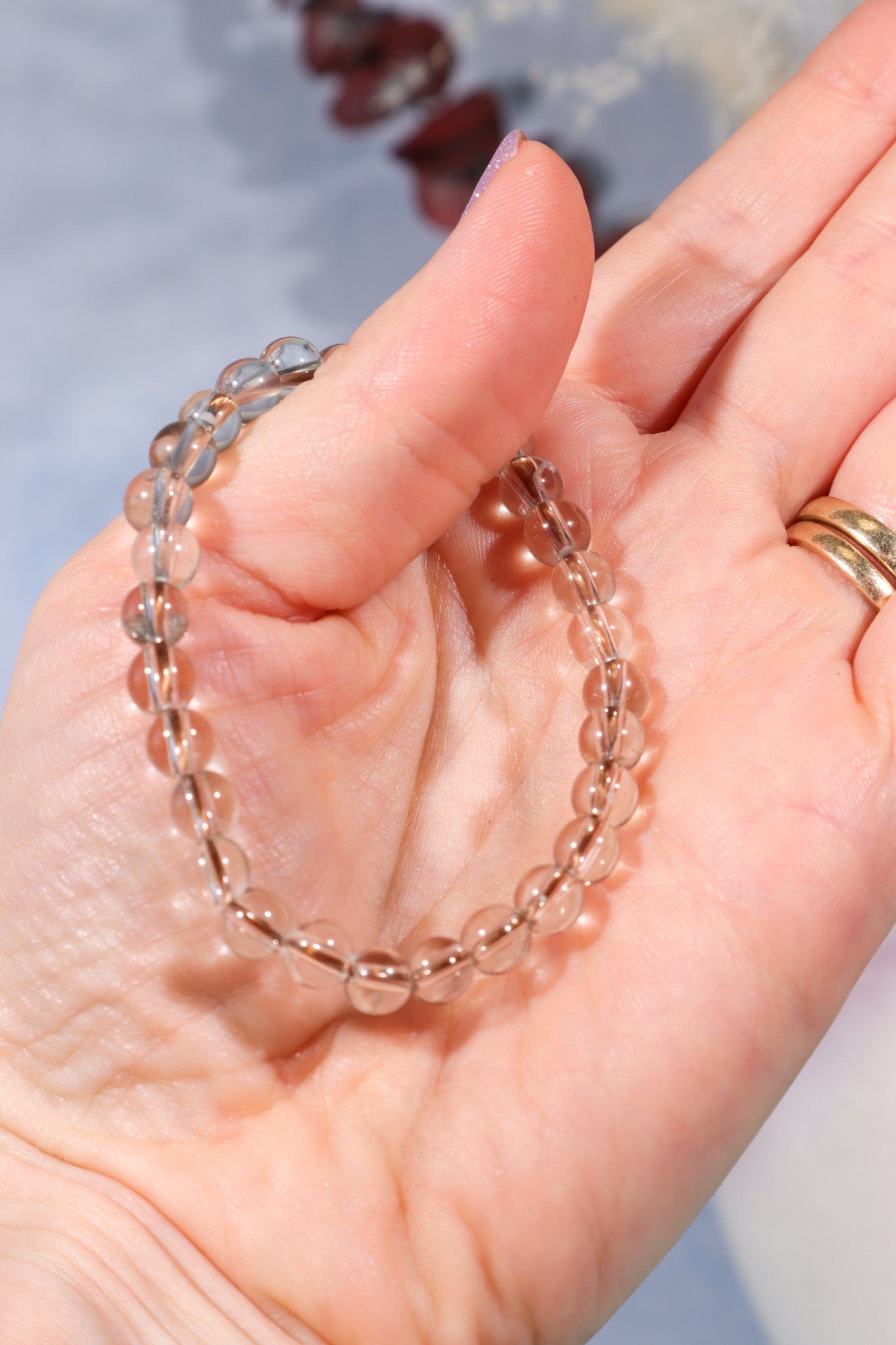 Smokey Quartz Beaded Bracelet (Bead Size 0.6cm) Bracelets Tali & Loz Crystals