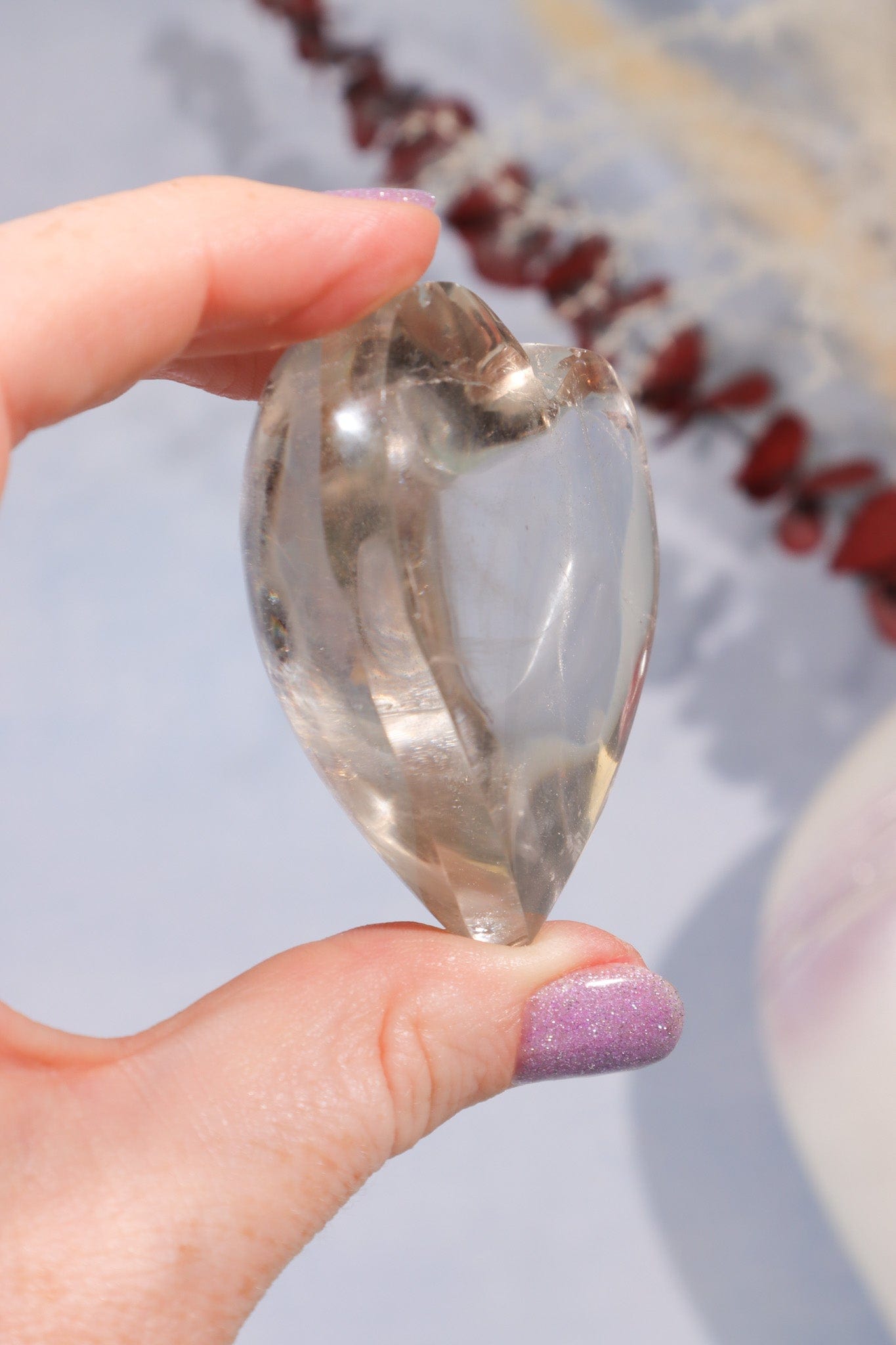 Smokey Quartz Heart Carving, Sold as Seen Hearts Tali & Loz Crystals