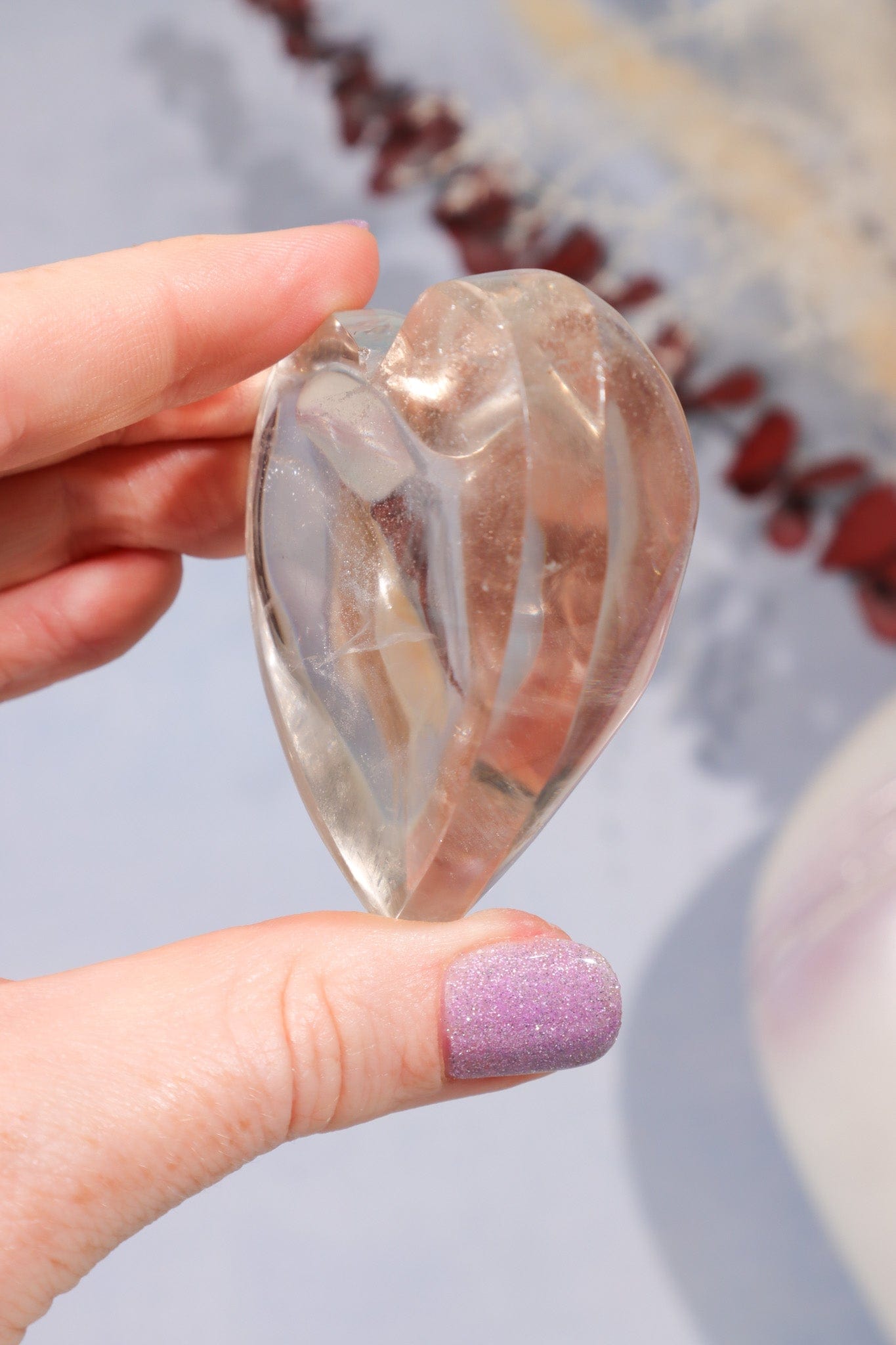 Smokey Quartz Heart Carving, Sold as Seen Hearts Tali & Loz Crystals