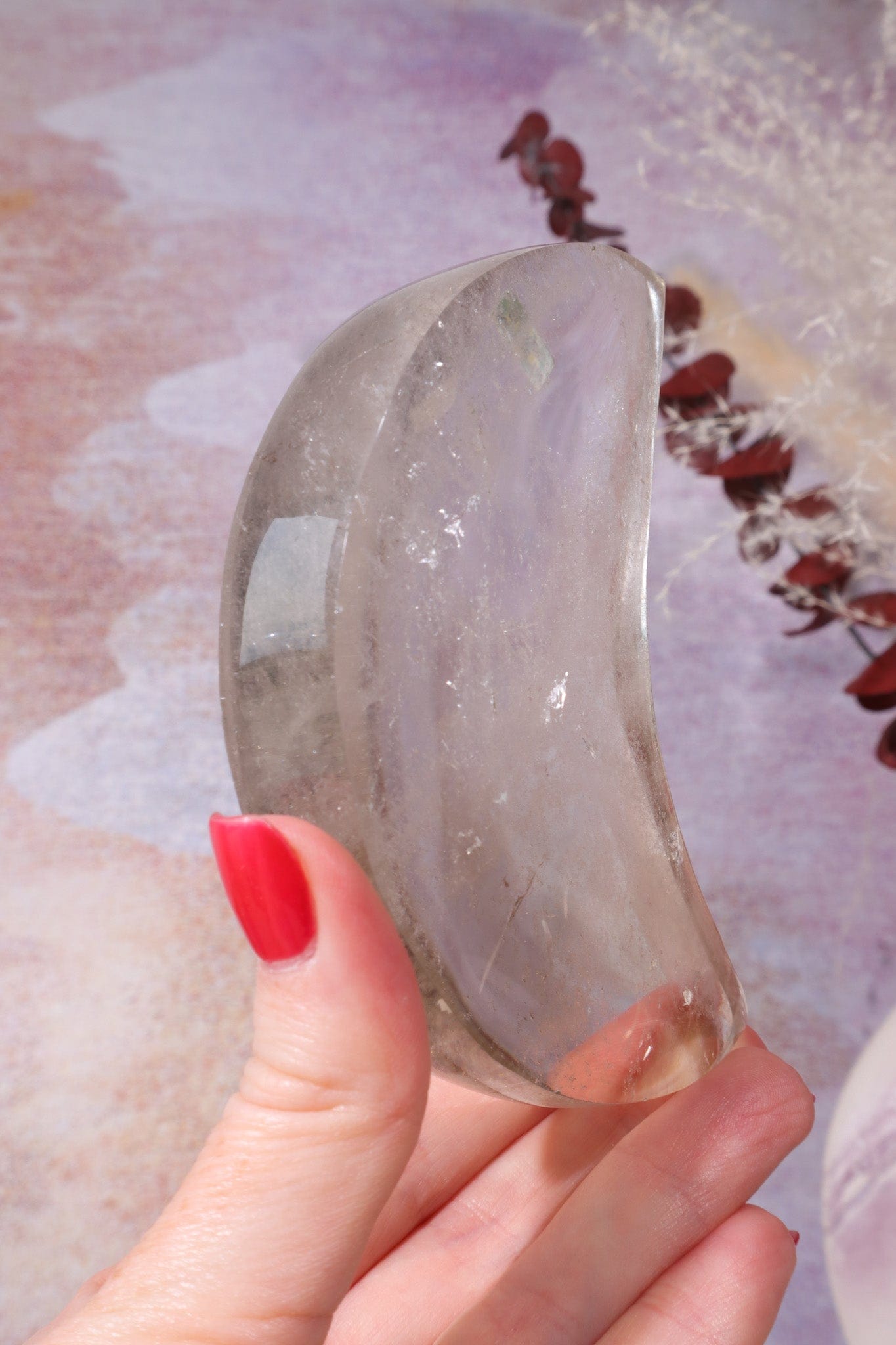 Smokey Quartz Moon Carving , Sold as Seen Moons Tali & Loz Crystals