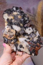 Sphalerite with Minor Smithsonite on White Quartz | Nenthead Mineral Specimen Tali & Loz Crystals