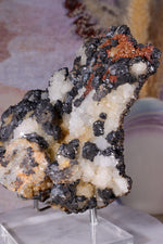 Sphalerite with Minor Smithsonite on White Quartz | Nenthead Mineral Specimen Tali & Loz Crystals