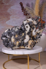 Sphalerite with Minor Smithsonite on White Quartz | Nenthead Mineral Specimen Tali & Loz Crystals
