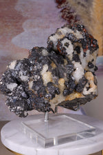 Sphalerite with Minor Smithsonite on White Quartz | Nenthead Mineral Specimen Tali & Loz Crystals