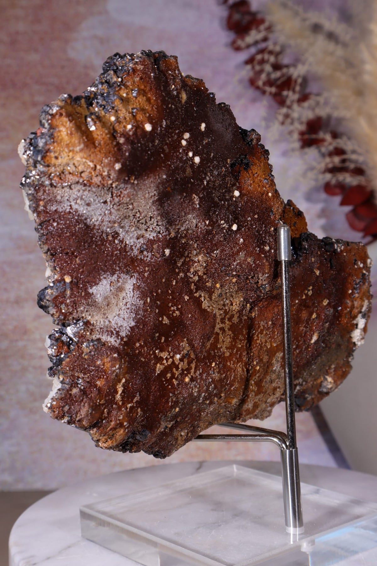 Sphalerite with Minor Smithsonite on White Quartz | Nenthead Mineral Specimen Tali & Loz Crystals