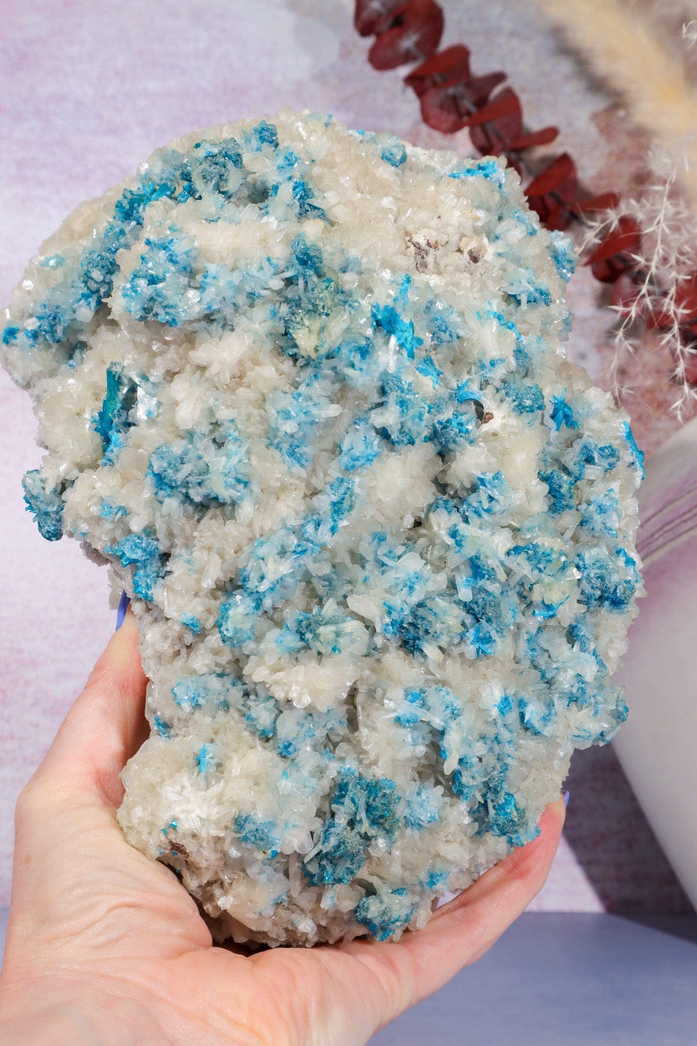 Statement Cavansite Stilbite Specimen 2.8KG | India Minerals Tali & Loz Crystals