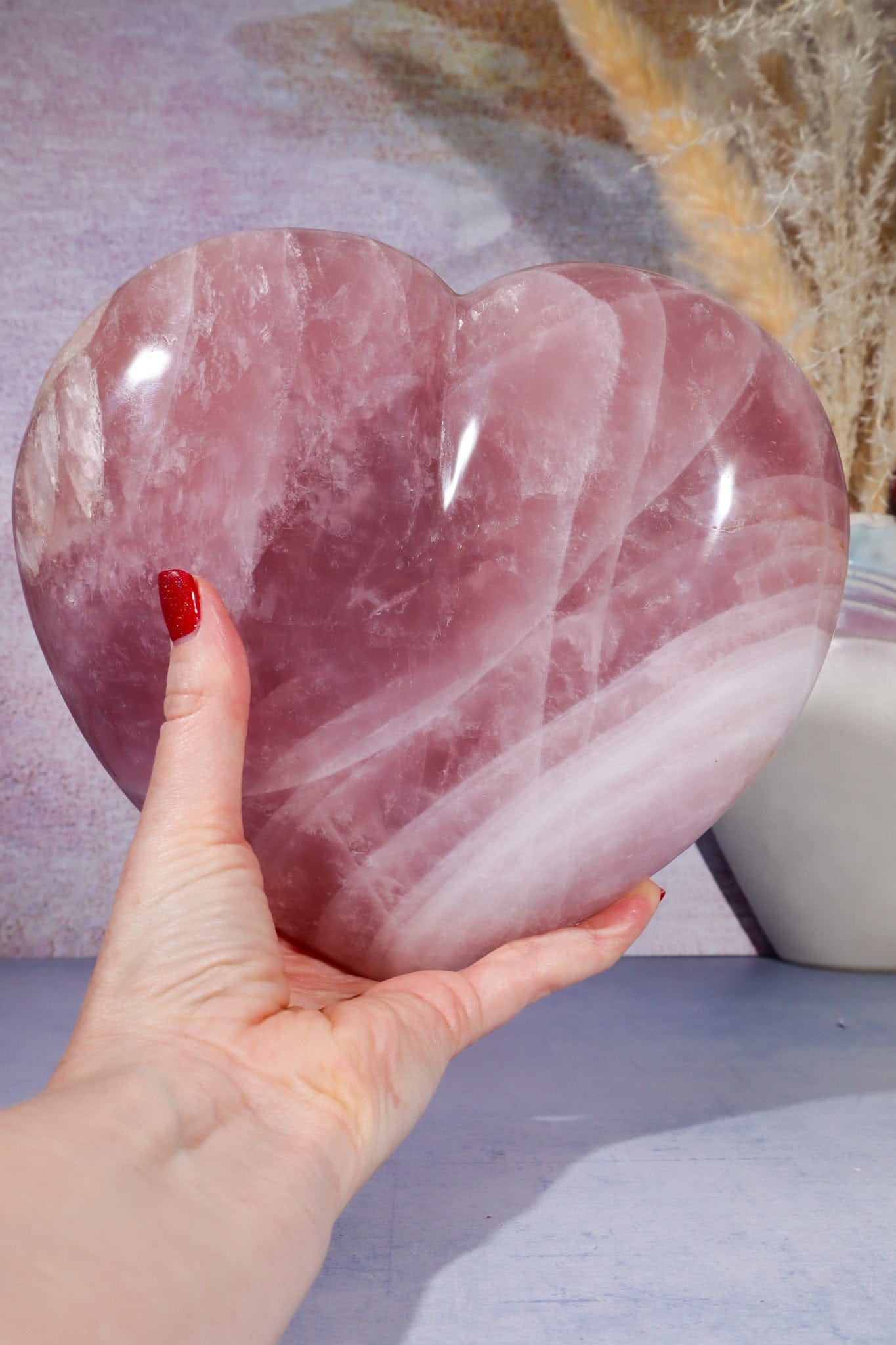Statement Rose Quartz Heart Carving 3.3KG Hearts Tali & Loz Crystals