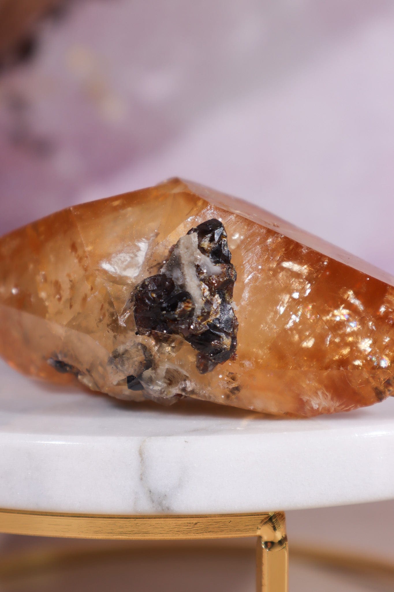 Stellar Beam Calcite with Sphalerite 143gr - Tali & Loz Crystals