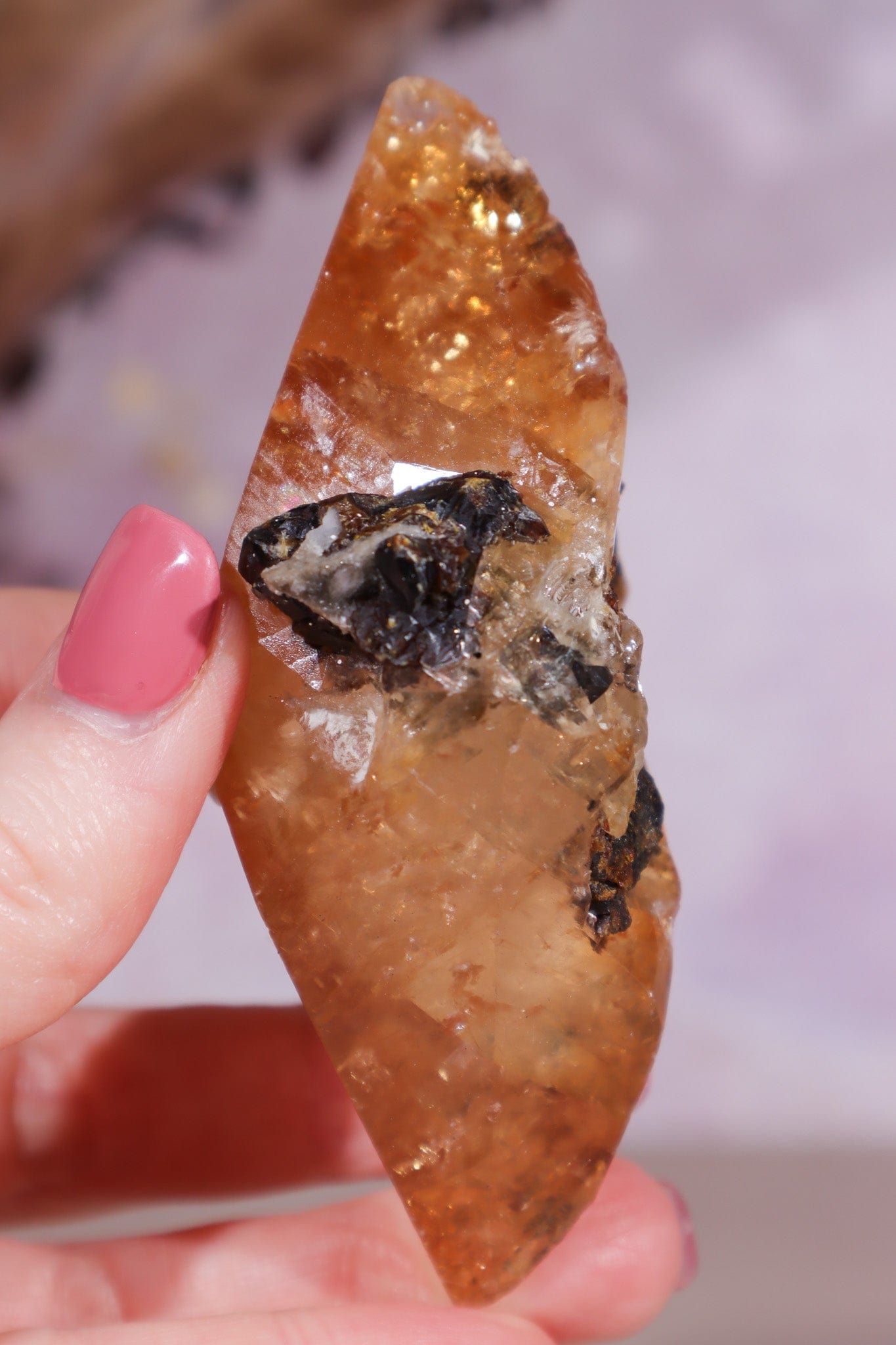 Stellar Beam Calcite with Sphalerite 143gr - Tali & Loz Crystals