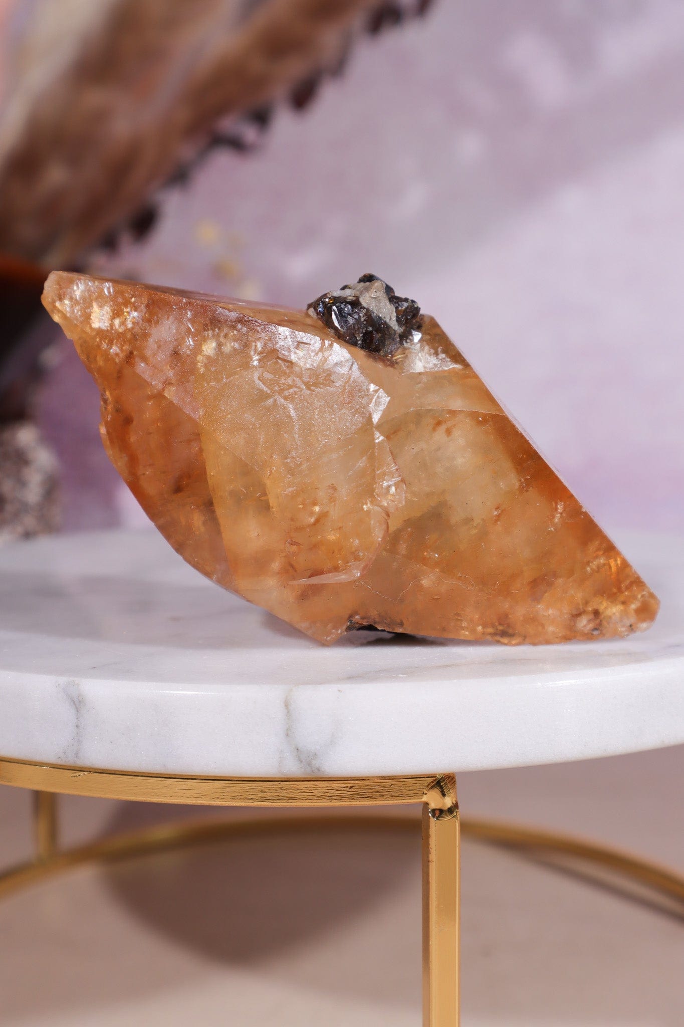 Stellar Beam Calcite with Sphalerite 143gr - Tali & Loz Crystals