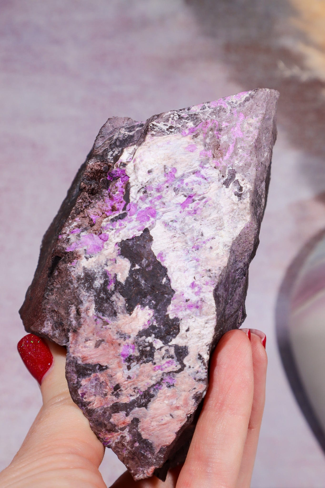 Sugilite Bustamite Specimen 0.7KG , South Africa Specimen Tali & Loz Crystals