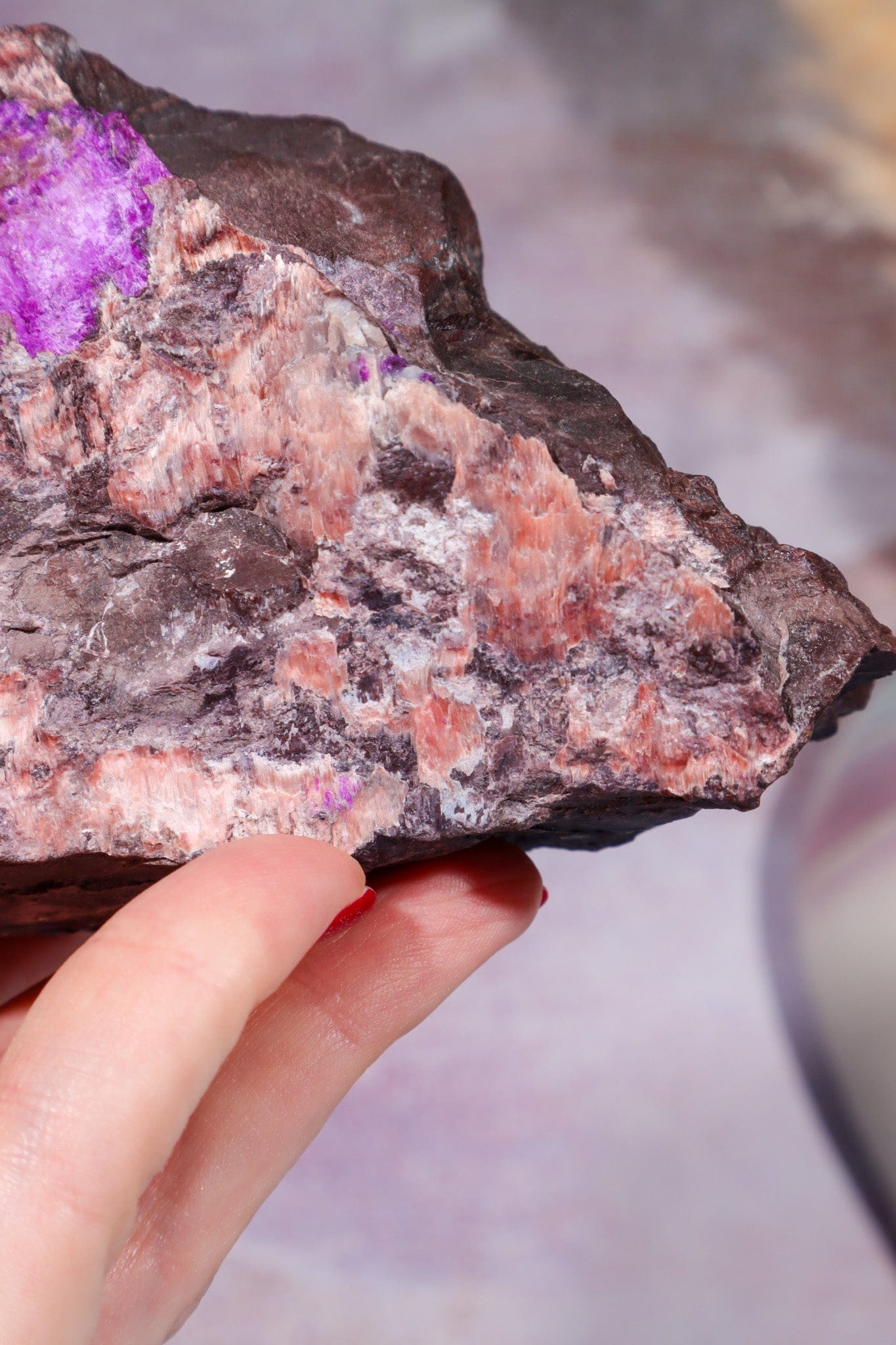 Sugilite Bustamite Specimen 0.7KG , South Africa Specimen Tali & Loz Crystals