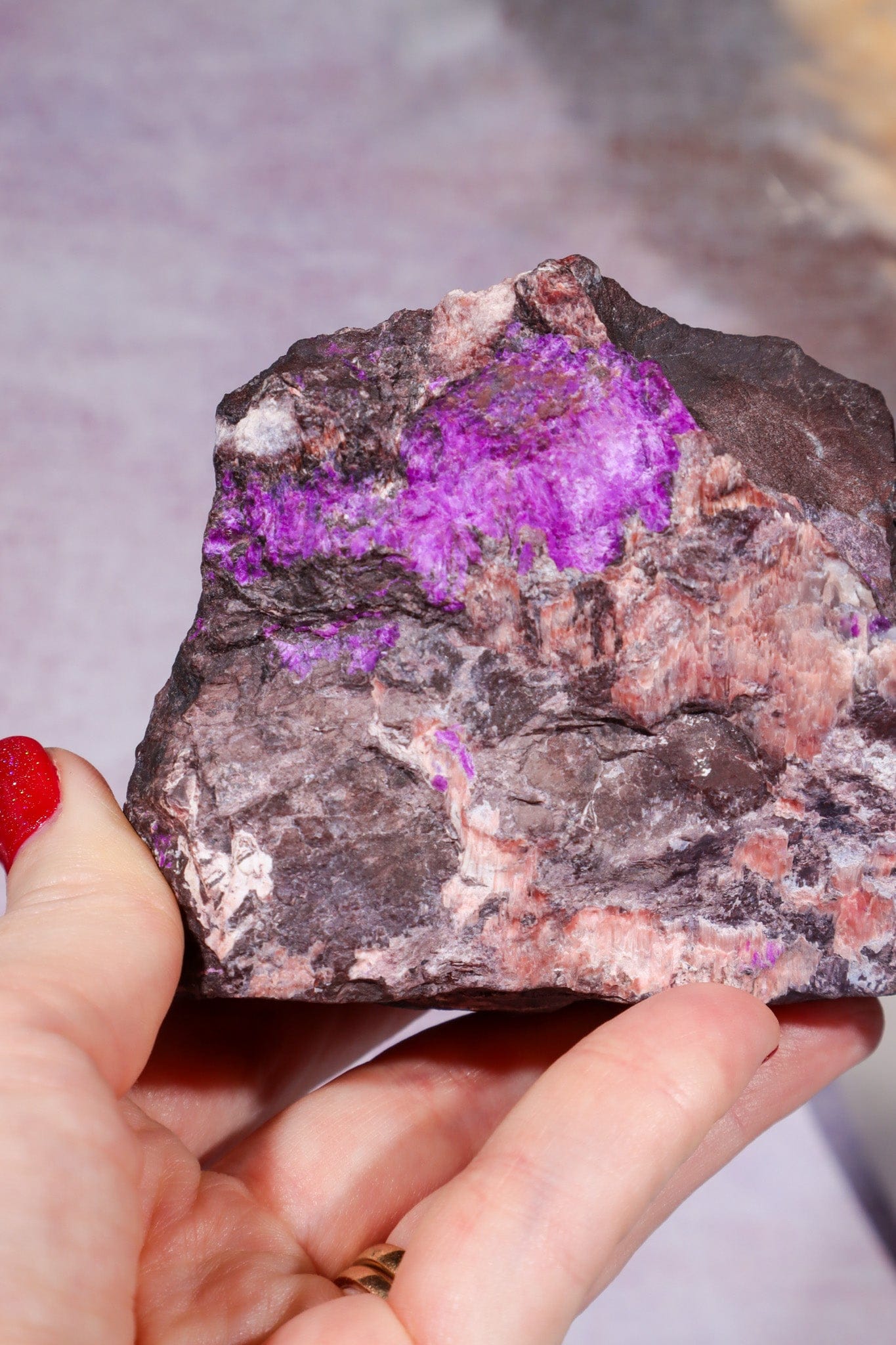 Sugilite Bustamite Specimen 0.7KG , South Africa Specimen Tali & Loz Crystals