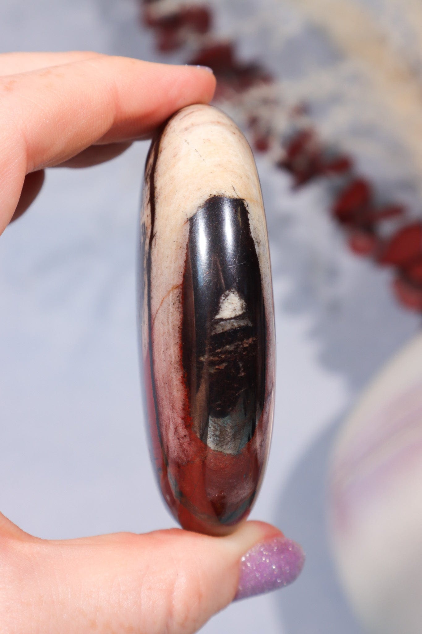 Tiger Iron Palm Stone 146gr Palm Stone Tali & Loz Crystals