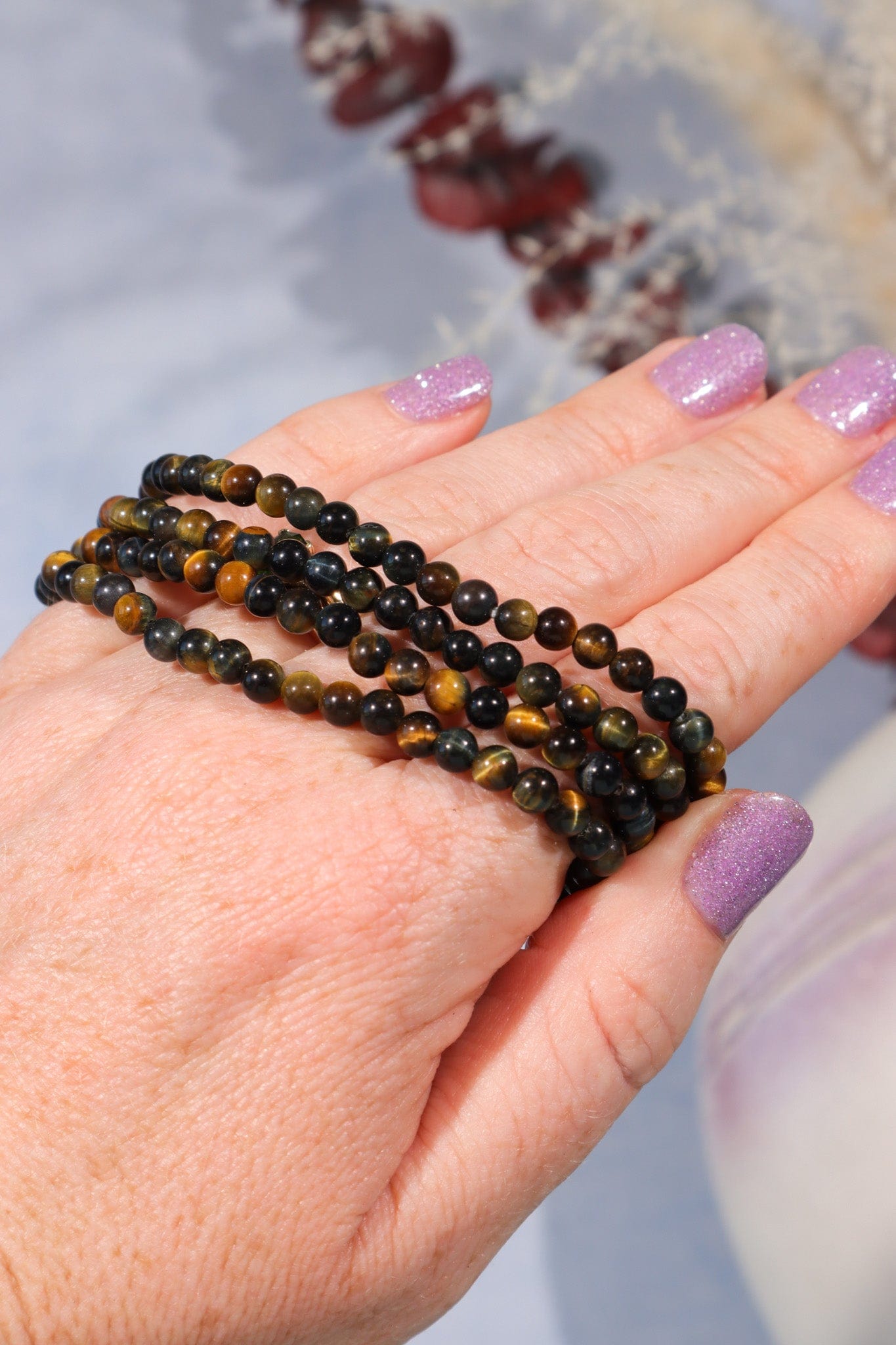 Tigers Eye Beaded Bracelet (Bead Size 0.4cm), Intuitively Chosen Bracelets Tali & Loz Crystals