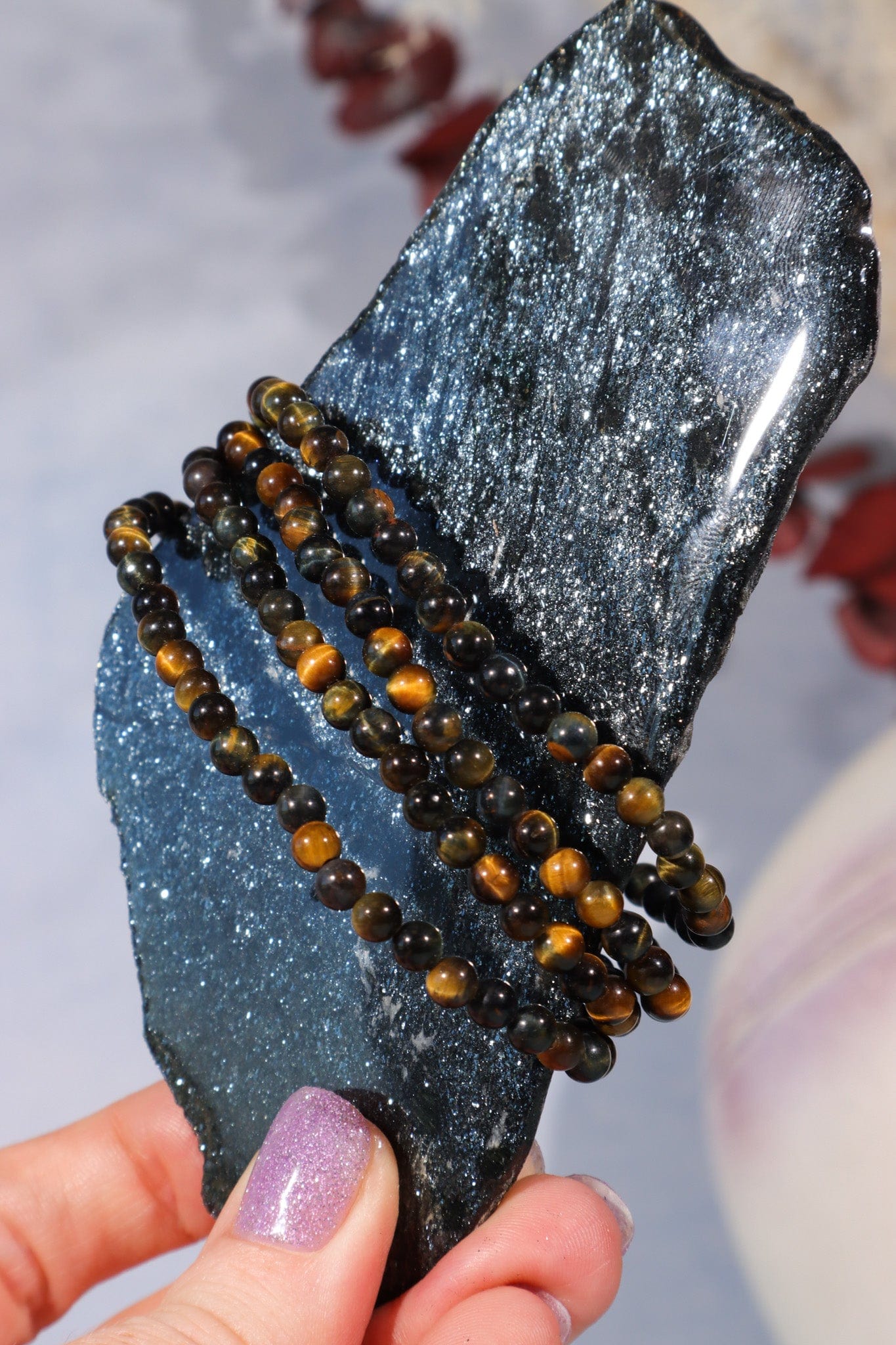 Tigers Eye Beaded Bracelet (Bead Size 0.4cm), Intuitively Chosen Bracelets Tali & Loz Crystals