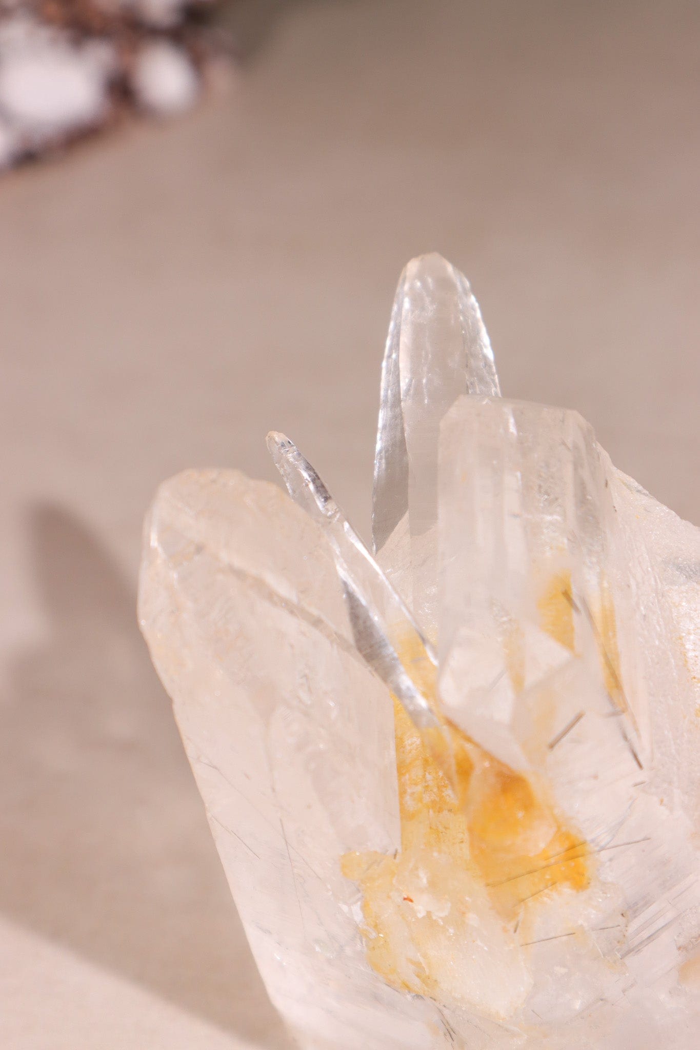 Tourmaline in Clear Quartz Cluster 371gr - Tali & Loz Crystals