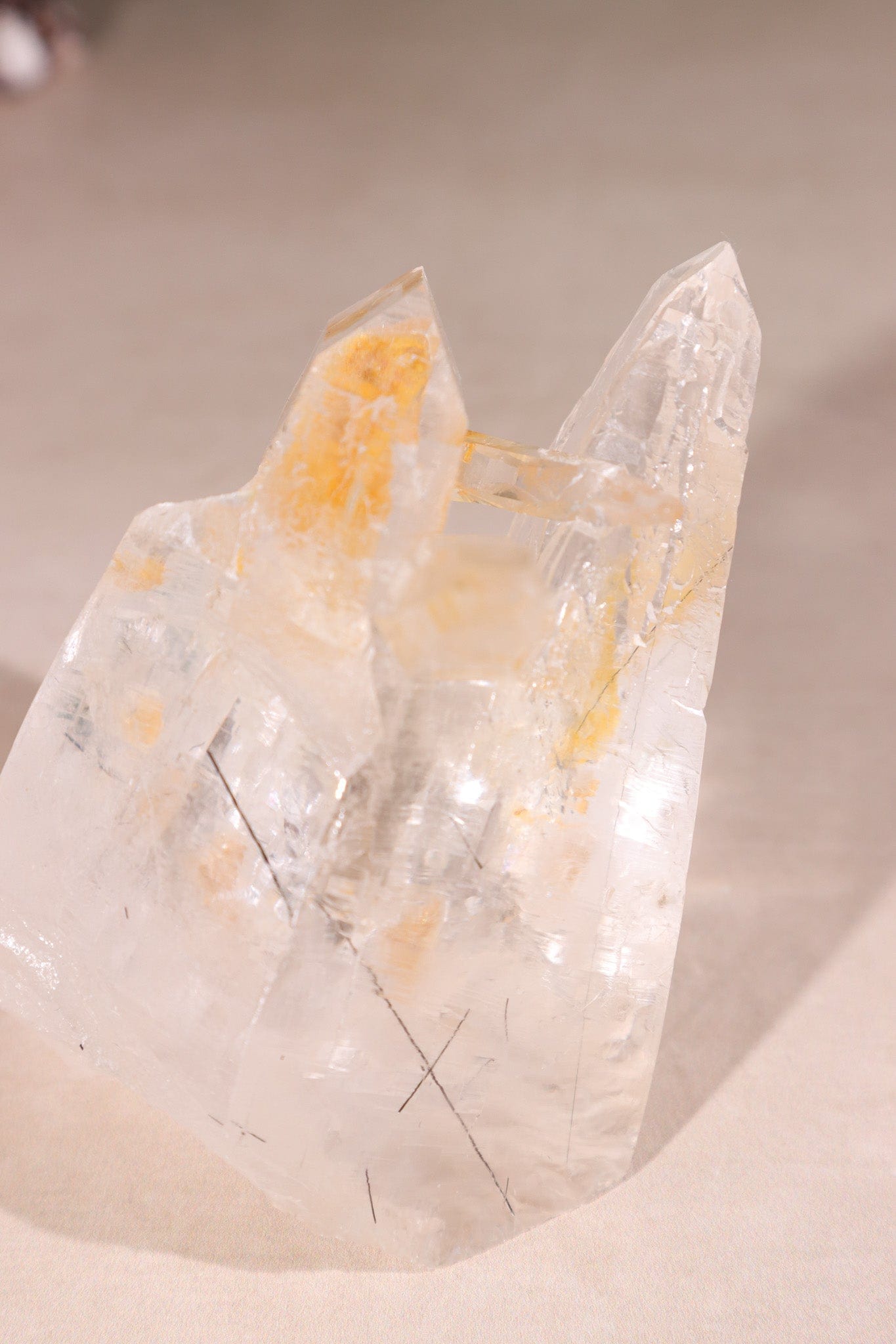 Tourmaline in Clear Quartz Cluster 371gr - Tali & Loz Crystals