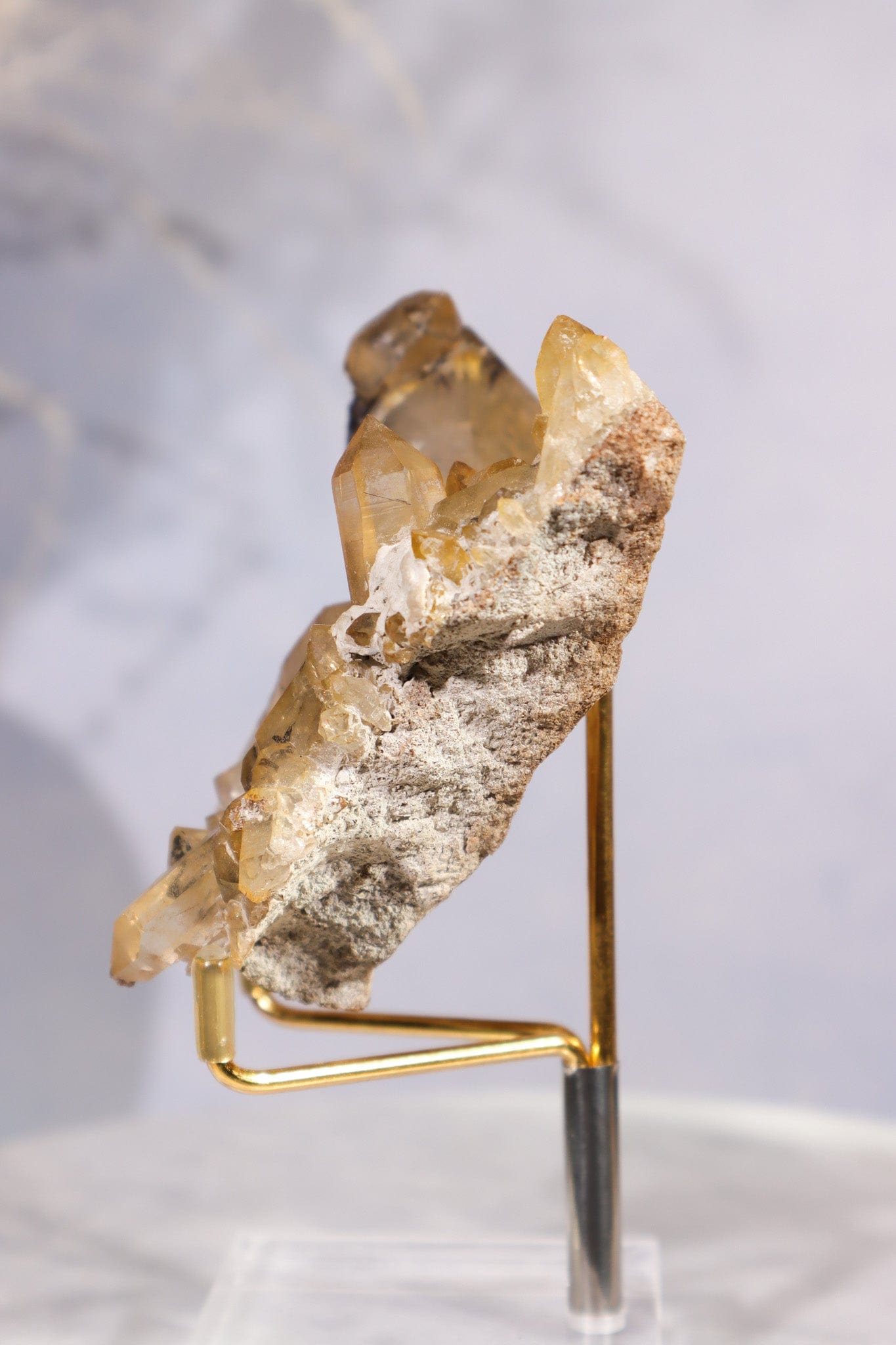 Tourmaline in Iron Stained Etched Quartz Cluster Specimen 211gr - Tali & Loz Crystals