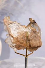 Tourmaline in Iron Stained Etched Quartz Cluster Specimen 211gr - Tali & Loz Crystals