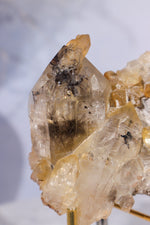 Tourmaline in Iron Stained Etched Quartz Cluster Specimen 211gr - Tali & Loz Crystals