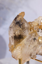 Tourmaline in Iron Stained Etched Quartz Cluster Specimen 211gr - Tali & Loz Crystals