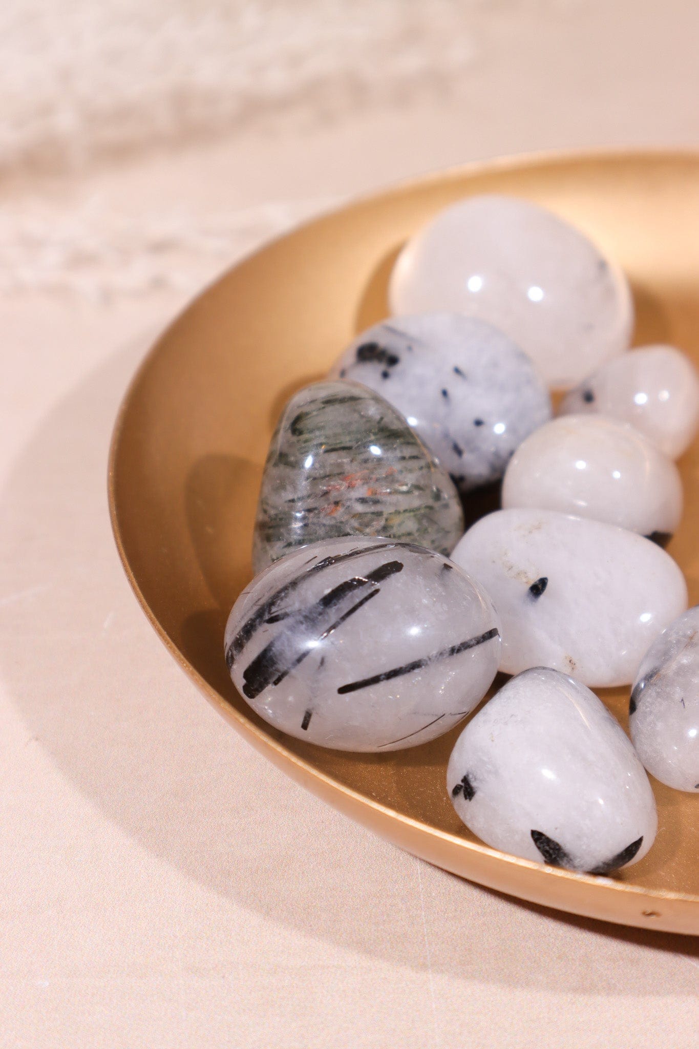 Tourmaline in Quartz Tumblestones 20-30mm - Tali & Loz Crystals