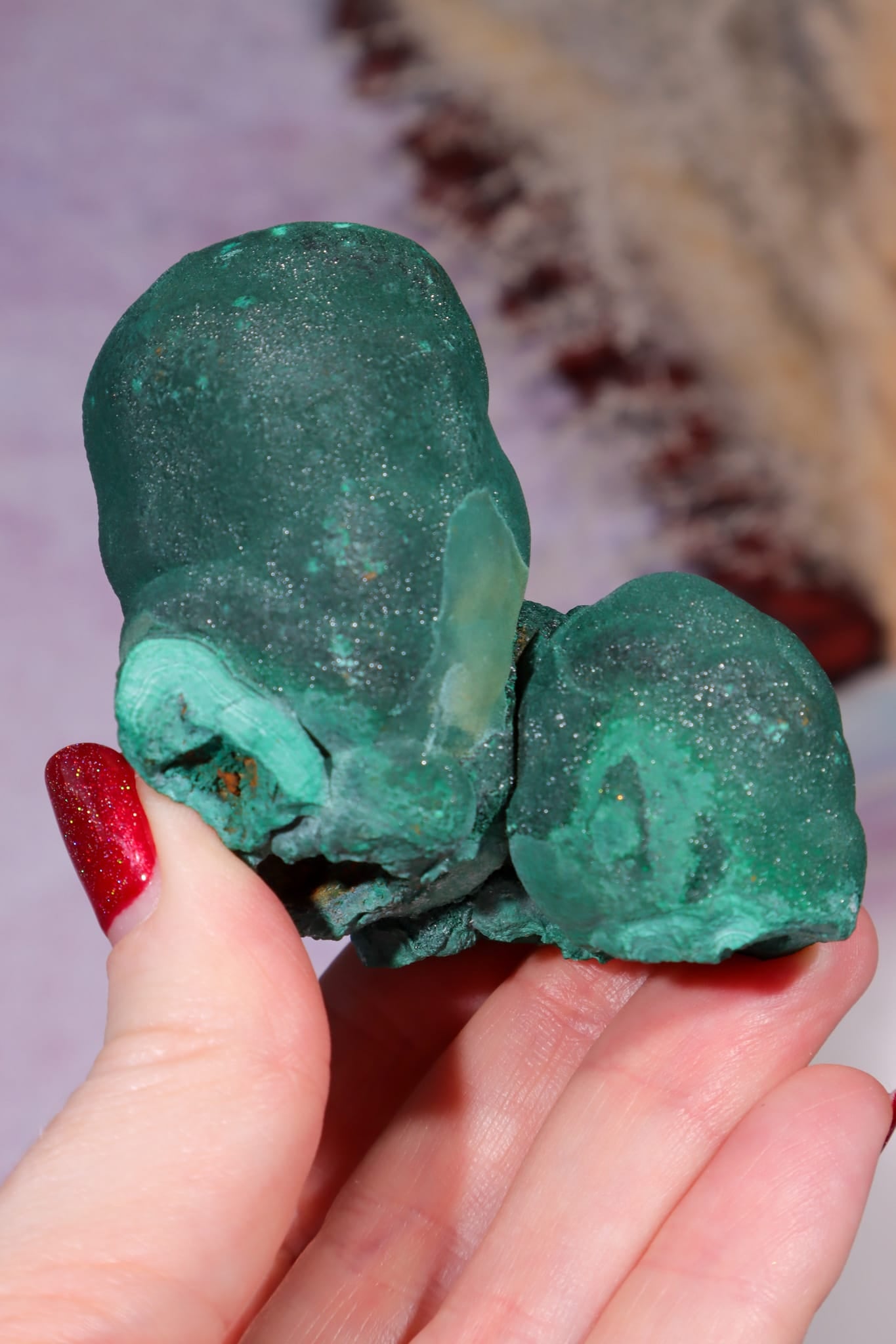 Triple Stalactite Malachite 6.5cm, DRC Minerals Tali & Loz Crystals