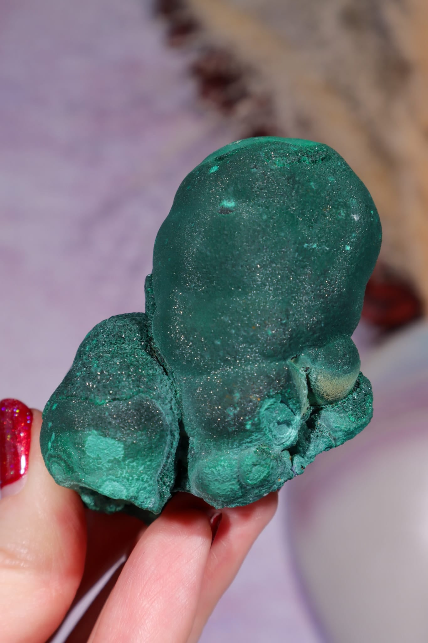 Triple Stalactite Malachite 6.5cm, DRC Minerals Tali & Loz Crystals