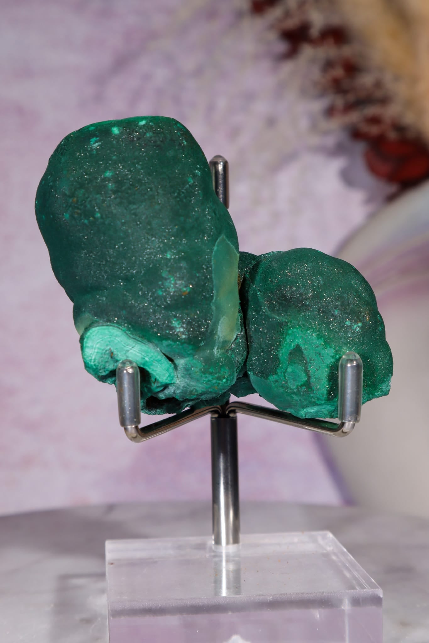 Triple Stalactite Malachite 6.5cm, DRC Minerals Tali & Loz Crystals