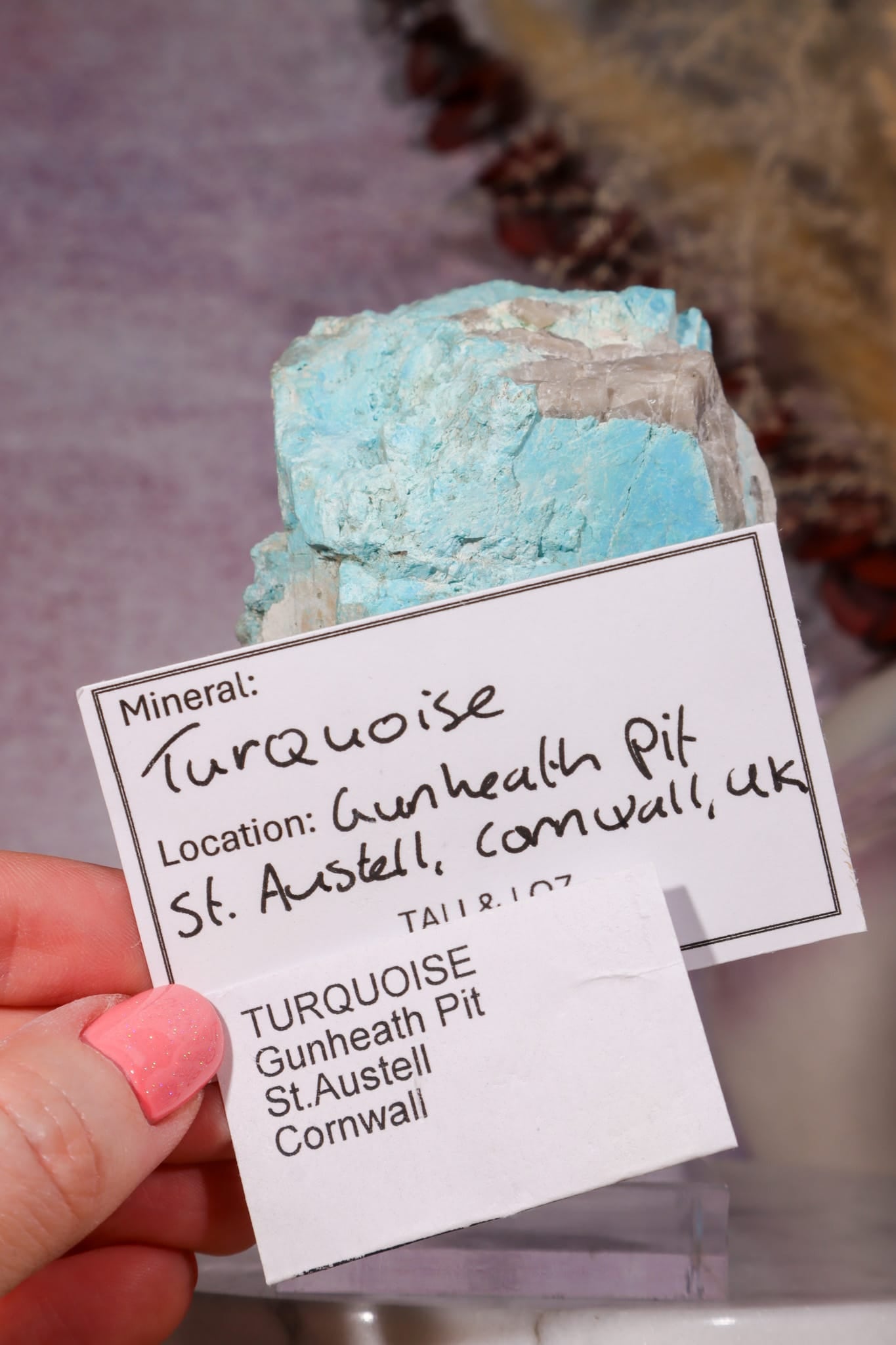 Turquoise Specimen - 6.7cm, Gunheath Pit, St Austell, Cornwall, UK, Sold as Seen Minerals Tali & Loz Crystals