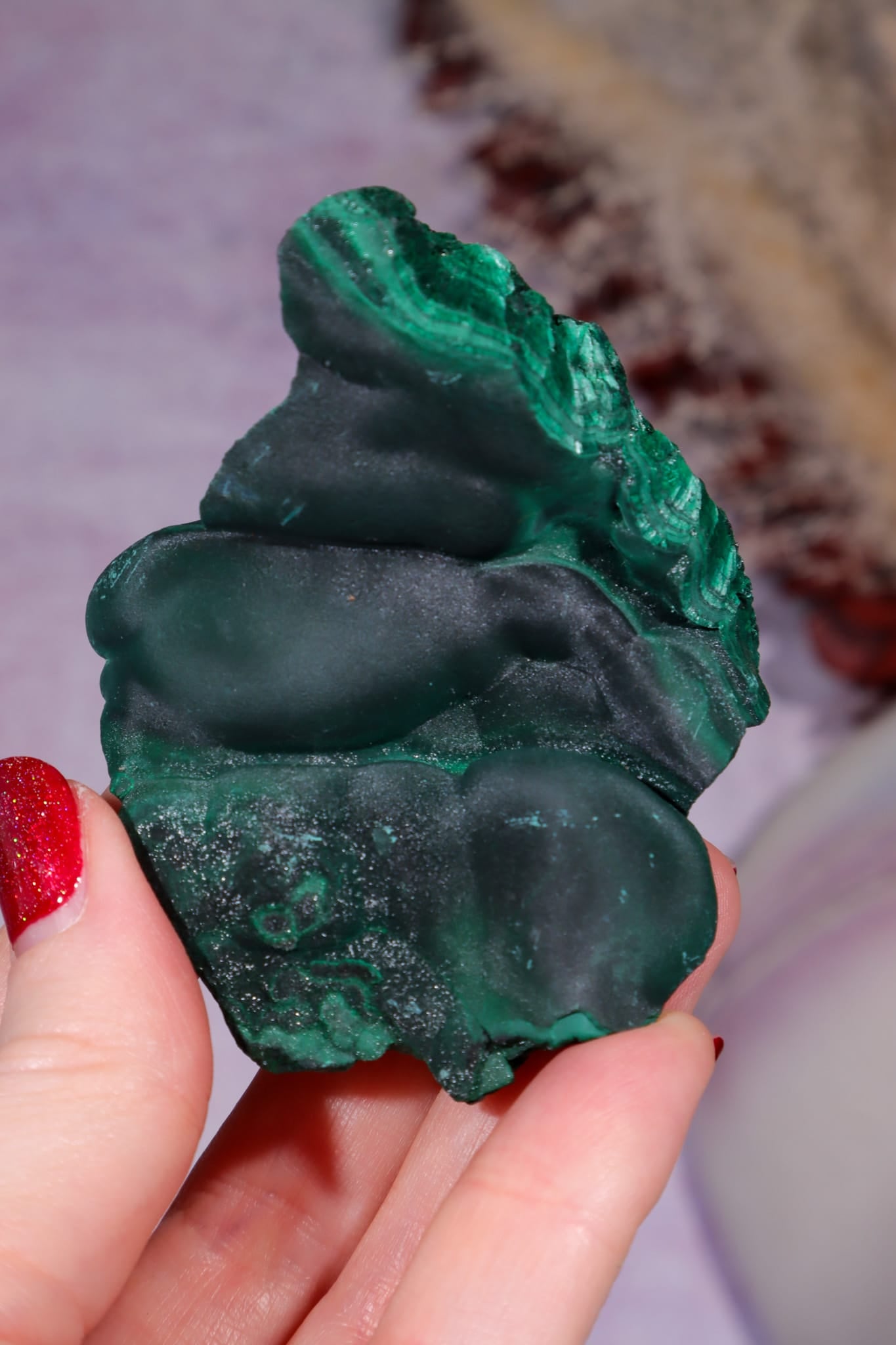 Velvet Malachite 7cm, DRC Minerals Tali & Loz Crystals