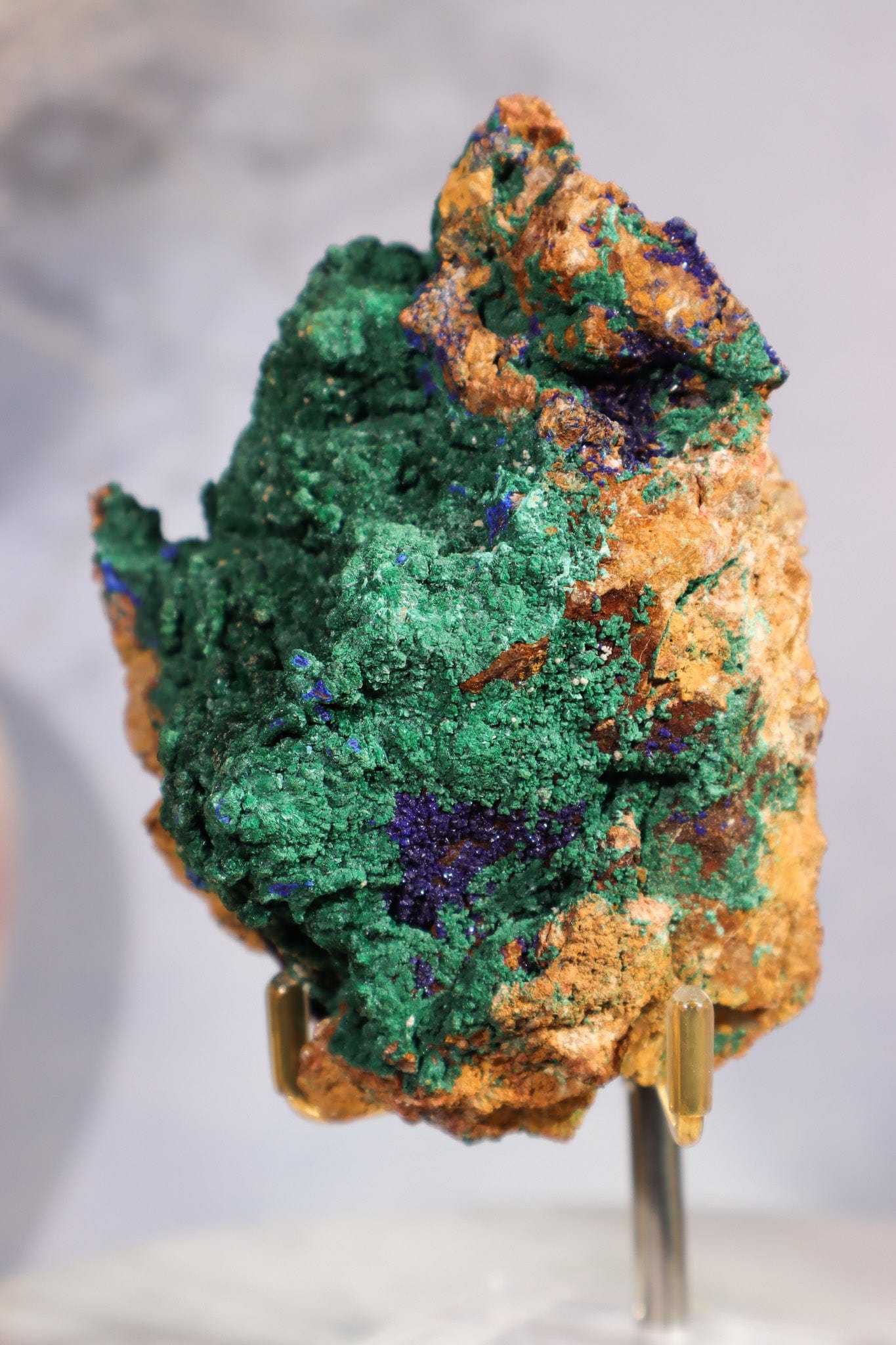 Velvet Malachite with Azurite Specimen 405gr - Tali & Loz Crystals