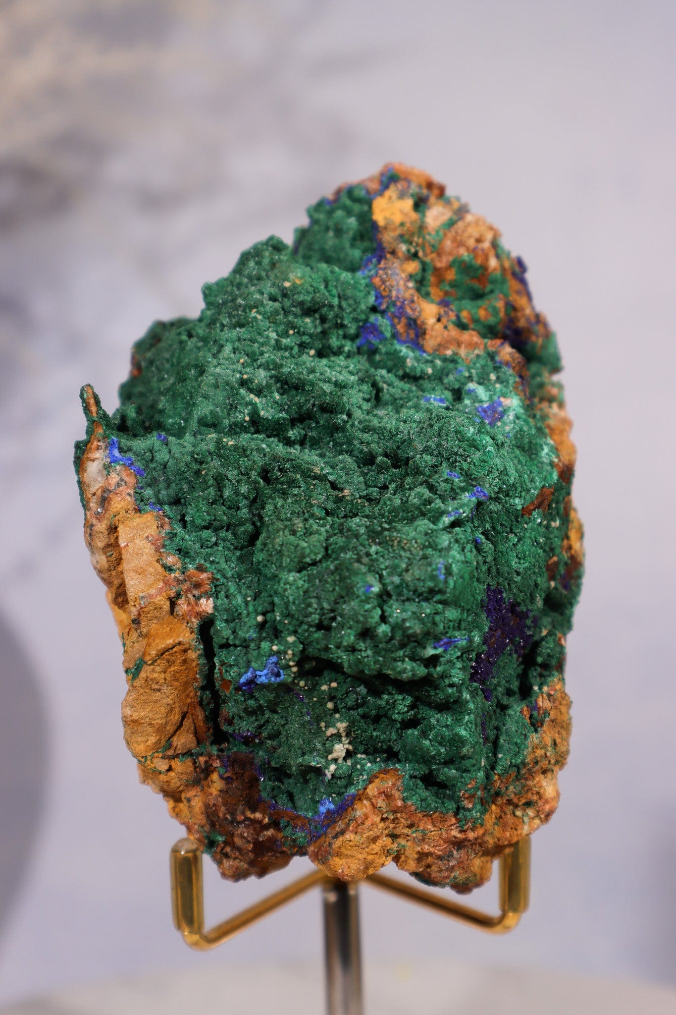 Velvet Malachite with Azurite Specimen 405gr - Tali & Loz Crystals
