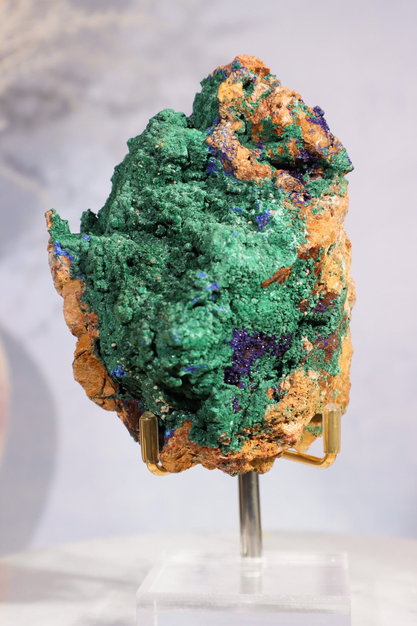 Velvet Malachite with Azurite Specimen 405gr - Tali & Loz Crystals