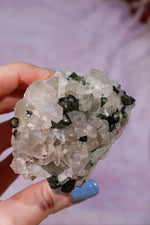Watermelon Tourmaline and Cleavelandite in Smokey Quartz on Stand 13cm, Brazil Specimen Tali & Loz Crystals